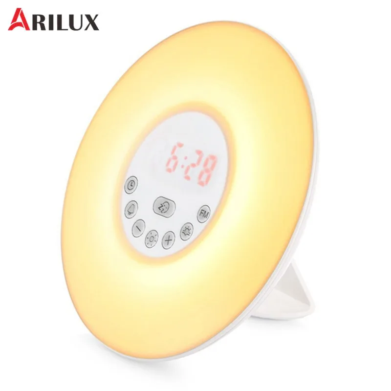 

ARILUX Touch Wake Up Light Sunrise Simulation with Alarm Clock & FM Radio Colorful Atmosphere Lamp Indoor Led Night Lights