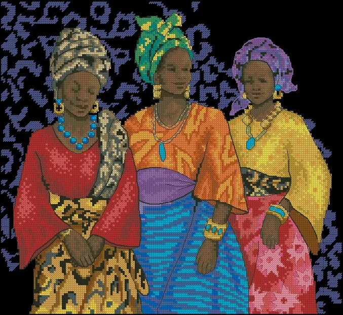 

Gold Collection Counted Cross Stitch Kit Three Yoruban Woman African Women Beauty Ladies Girls dim 03509 3509