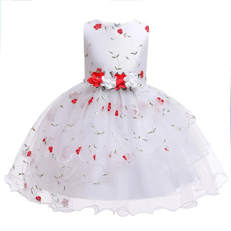 

Flower Dress Baby Girls Princess Dress Sleeveless Children Bridemaid Dress For Wedding Girls Party Dresses 3 4 6 8 10 12 Years