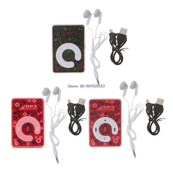 

Mini Clip Dot Circle Pattern Music MP3 Player Support TF Card + Mini USB Cable Earphone
