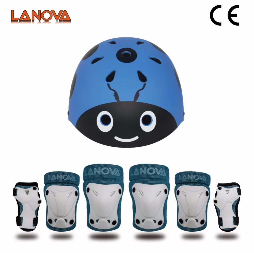 

LANOVA Kids 7pcs Adjustable Helmet Protective Gear Set Knee Elbow Pads Wrist Guards for Bicycle Cycling Skating Scooter