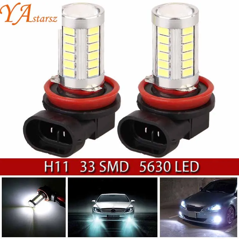 

2Pcs Daytime Running Light H11 Fog Lights High Power Headlight Bulbs White 12V 18W 5630 SMD 6000K DRL Driving Light Car led