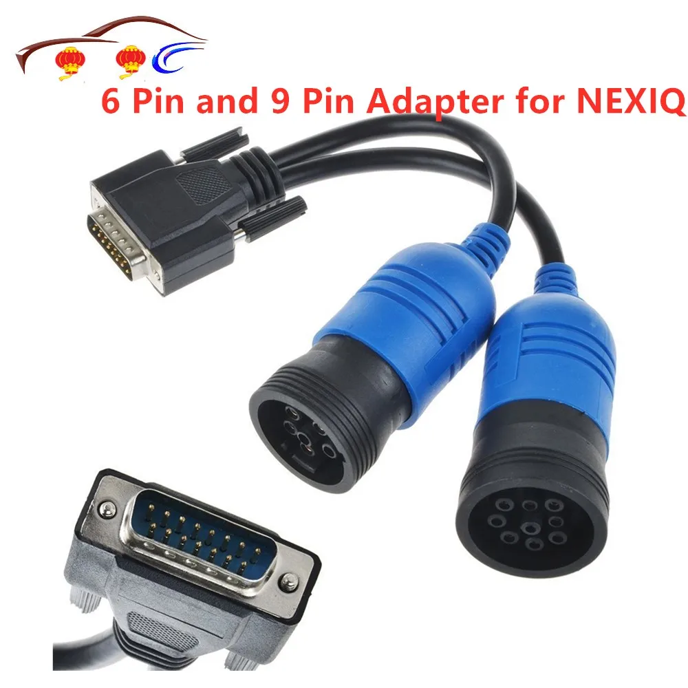 Диагностический интерфейс грузовика 6 Pin и 9 адаптер для NEXIQ 125032 USB Link Диагностика