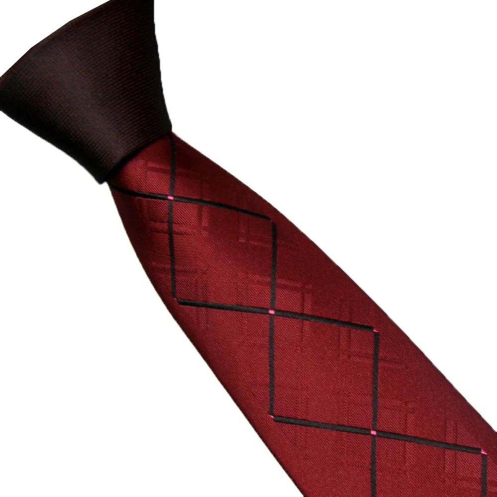 Lammulin Для Мужчин's Галстуки для костюма модные дизайнерские темно-красного цвета, с бантиком, контрастная темно-красного цвета с черным и ярко-розового цвета в клетку и полоску шейный платок, тонкий галстук