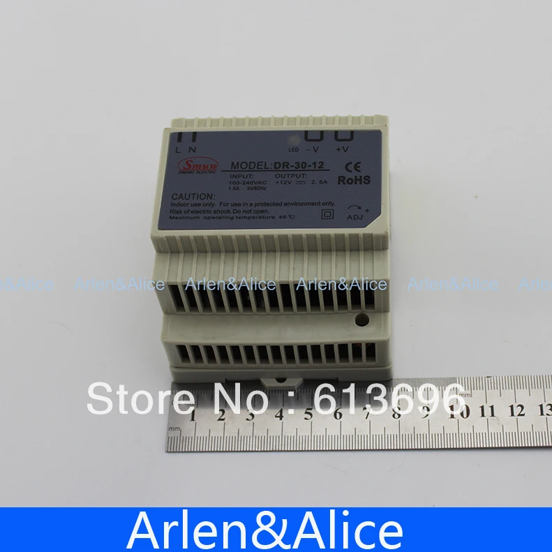 30W 12V 2.5A din-рейка одиночный выход импульсный источник питания AC в DC