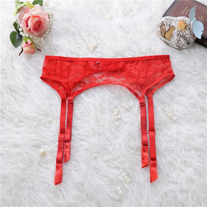 

Fashion Sexy Girls Lady sexy Women's Sheer Lace Top Thigh-Highs Garter Belt Women Wedding Suspender Belt for Stocking