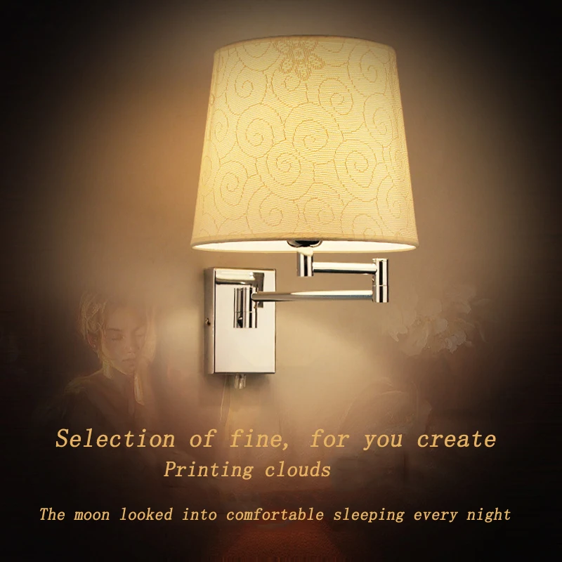 Modern wall sconce with reading light Stainless steel mounting bracket