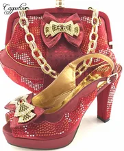 Capputine New Design Italian Shoe With Matching Bag Fashion Italy High Heels Shoes And Bag To Match Set For Woman Dress ME6608