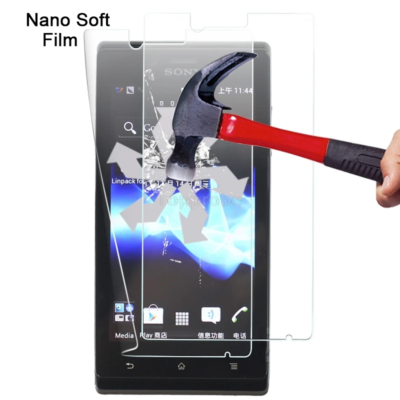 На Sale1pc Взрывозащищенная нано мягкая пленка для Sony Xperia J ST26i 4 &quotводонепроницаемая