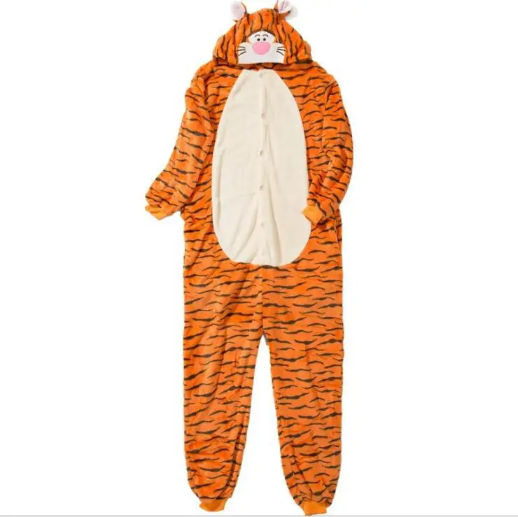 2018 Тигр onsie onesie женщин взрослых фланелевые пижамы костюмы животных для милый