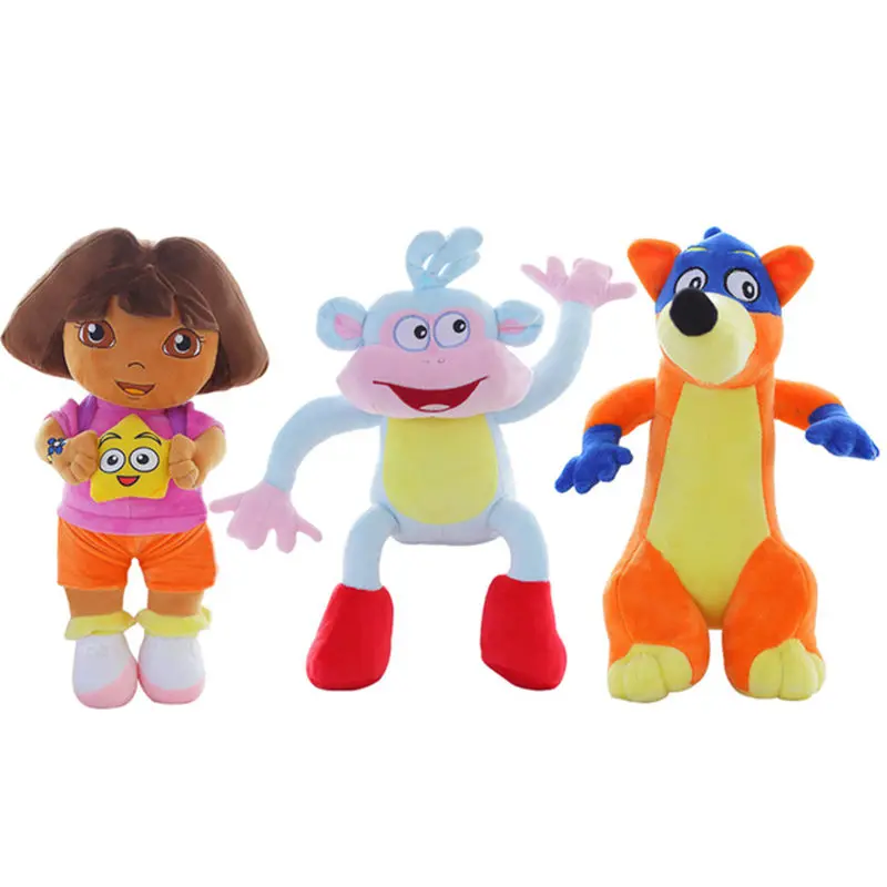 

3pcs/lot 25cm Cute love Monkey/dora/fox Plush Toys Stuffed Animals Doll Toys Birthday Lovers Gifts Kids Girls Toys