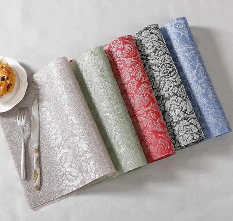

Fyjafon 2/4/6pieces Table Mat Washable PVC Place Mat Europe Waterproof Heat Protection Table Mats Christmas Table Decor