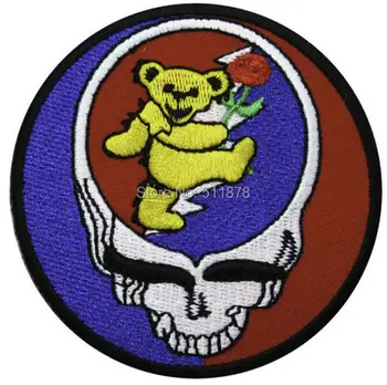 

3" GRATEFUL DEAD Music Dance Bear Music Band EMBROIDERED IRON On Patch APPLIQUE Heavy Metal Rock Punk Badge