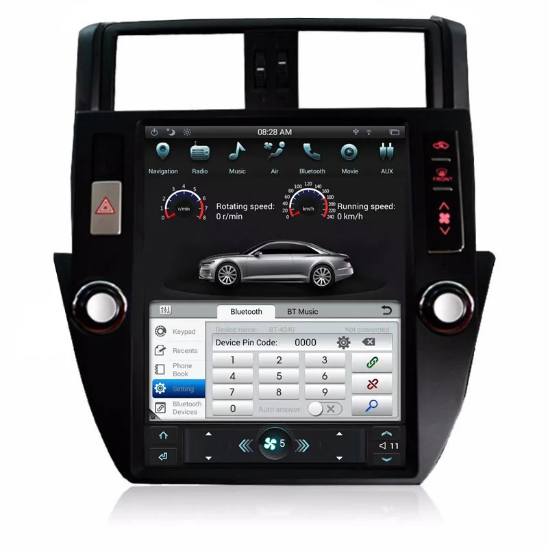 Top 12.1" Tesla Vertical Screen Android 6.0 Car Radio DVD GPS Navigation for Toyota Prado 150 2014-2017 Support 3/4G Network 5