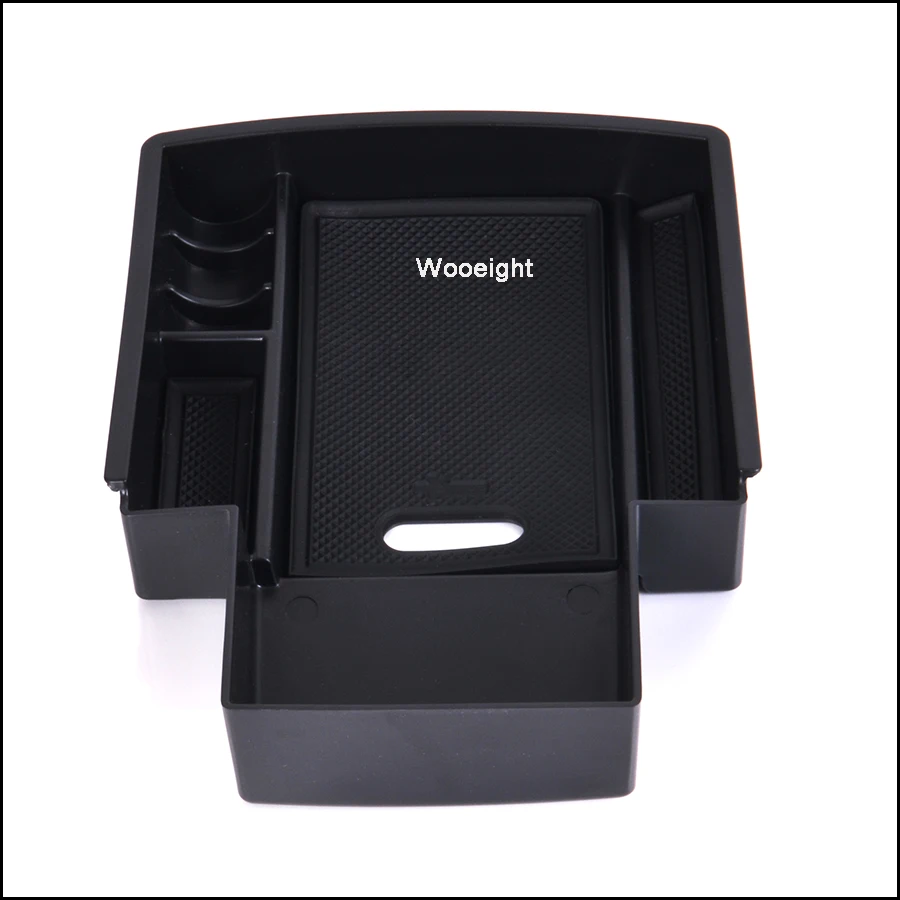 Wooeight For Audi A4 B8 A5 S5 2009-2016 Central Armrest Storage Box Container Holder Tray Black Car-Styling Organizer (1)