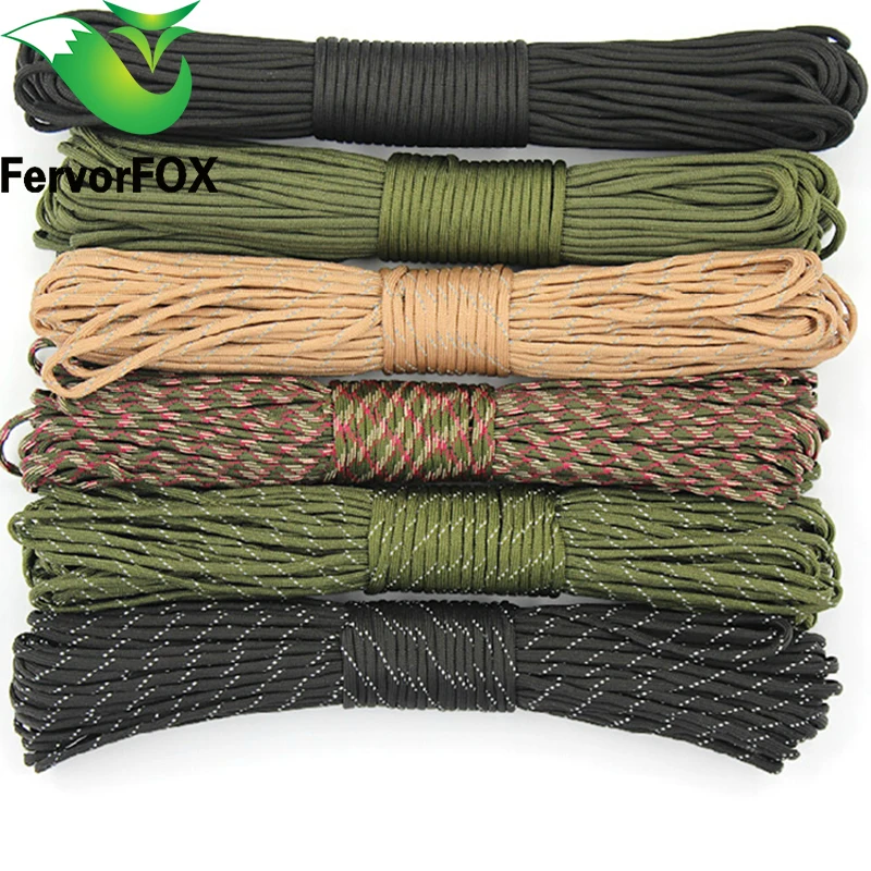 25 قدم جديد paracord في 550 paracord في المظلة الحبل الحبل حبل مل المواصفات النوع الثالث 7 ستراند 25FT تسلق التخييم بقاء المعدات