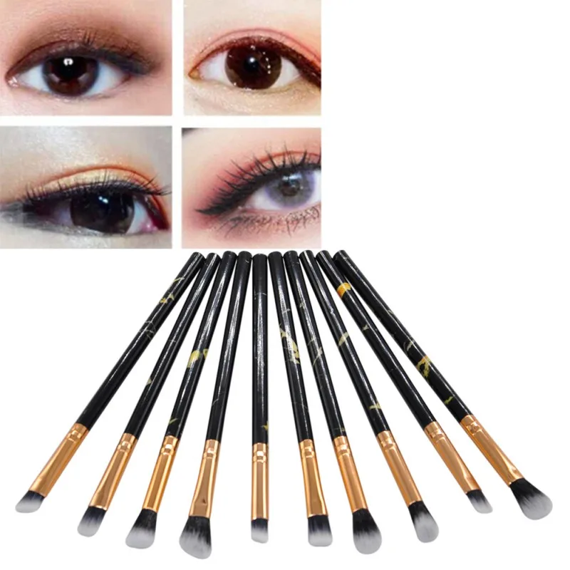 

Hot! 10pcs Foundation Powder Brush Marble Make Up marble makeup brush Tool Kit Soft Makeup Brush Set new