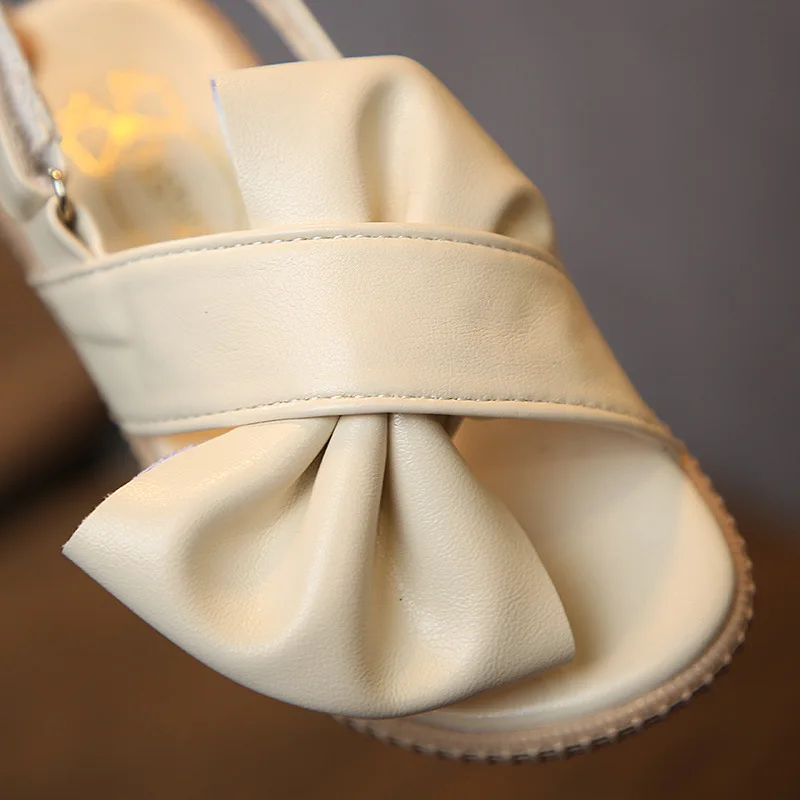 2019 Girls Summer Sandals Baby Girl Toddler Kids Shoes With Sweet Princess Soft Children's Beach Shoes Bow Pink White