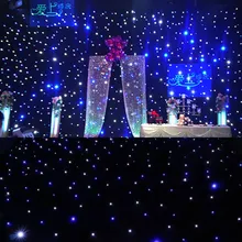 3x2 м, 3x3 м, 3x4 м, 4x4 м, белый, синий светодиодный фон для шоу, звездный занавес, огнеупорный звездный свет с контроллером для свадебной вечеринки