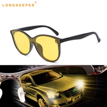 Поляризованные мужские и женские солнцезащитные очки ночного видения для вождения автомобиля с желтыми линзами, винтажные мужские солнцезащитные очки в форме кошачьих глаз высокого качества