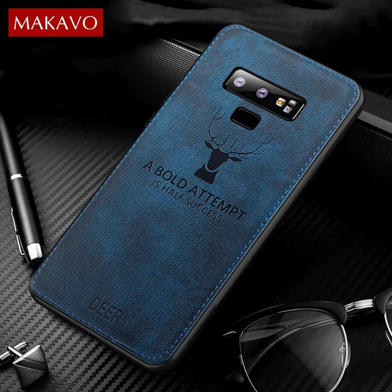 

MAKAVO Case For Samsung Galaxy S10 Plus S10e Fabric Texture Soft Back Cover For Samsung Note 9 8 S8 S9 Plus S7 Edge Phone Case