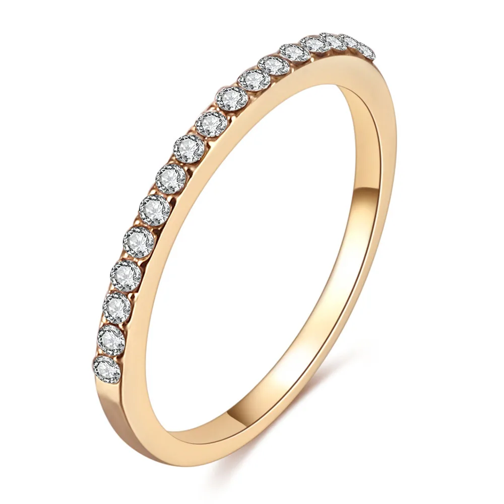 17IF, модный дизайн, кольца с кубическим цирконием для женщин, золото, серебро, цвет, круглый кристалл, кольцо для женщин, Anel, вечерние, массивные ювелирные изделия - Цвет основного камня: Gold
