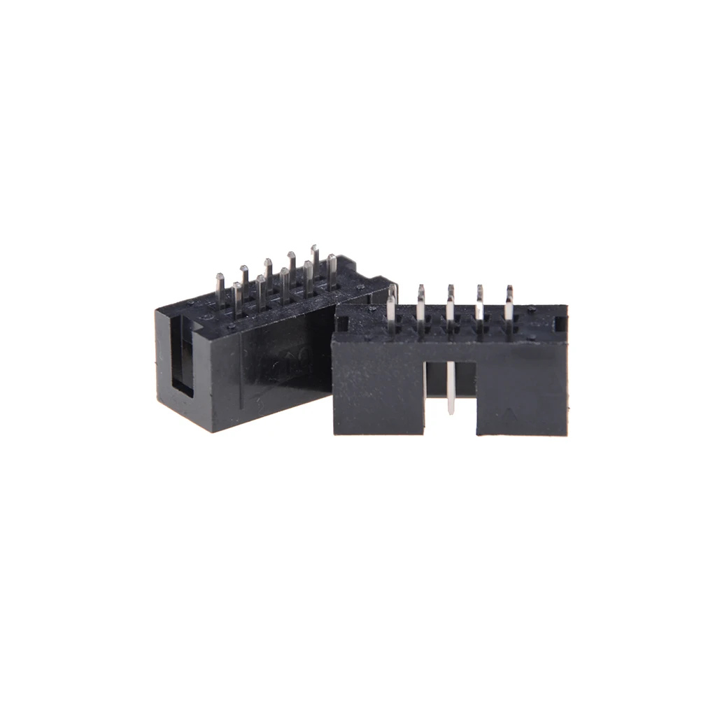 

10PCS/Lot DC3 6/8/10 Pin Double Row Pitch 2.54mm Double-spaced Straight Pin Male IDC Socket Box Header Connector Wholesale