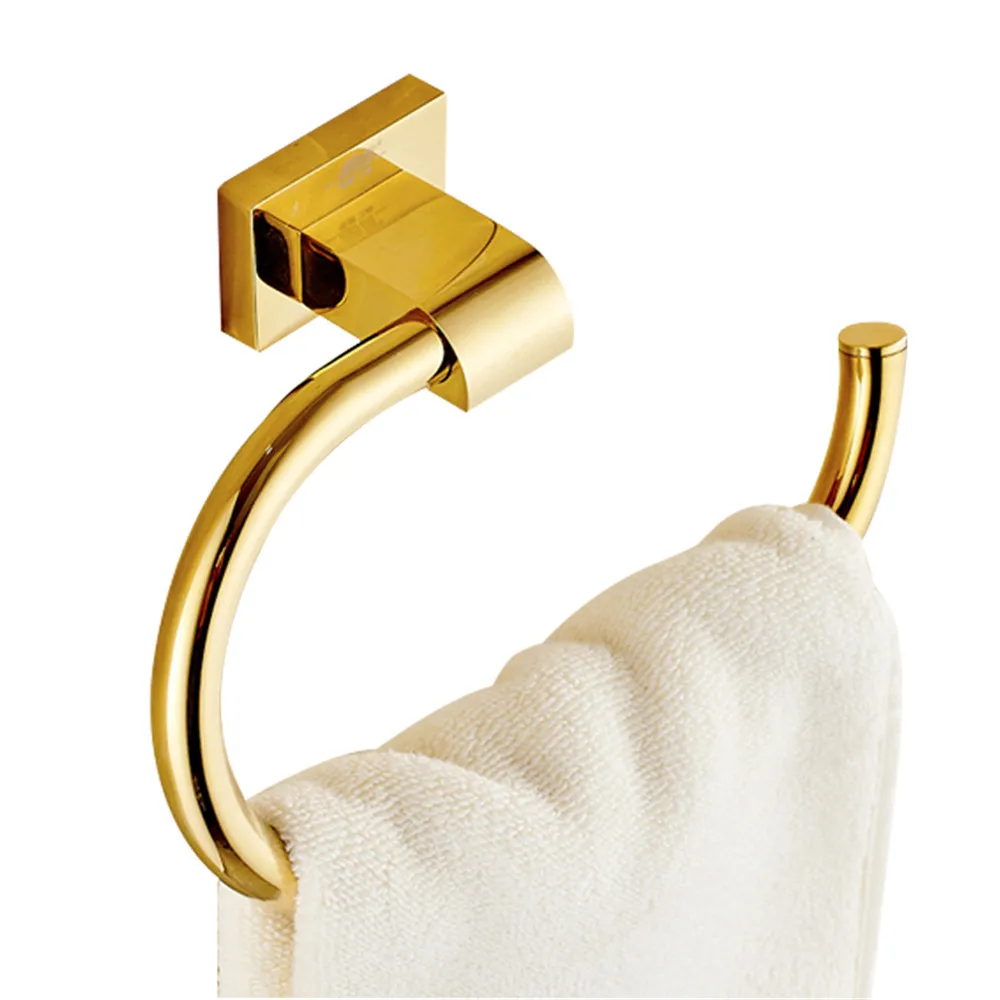 Лейден кольцо для полотенец Новое поступление золотой Латунный Прочный Настенный Держатель для полотенец вешалка для полотенец аксессуары для ванной комнаты кольцо для полотенец
