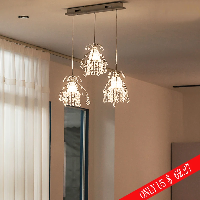 

Ganeed Modern Chandelier Lustre Crystal Chandeliers Optional LED Stainless Steel Chandelier With 5/15 Watt LED Bulb 3-lights