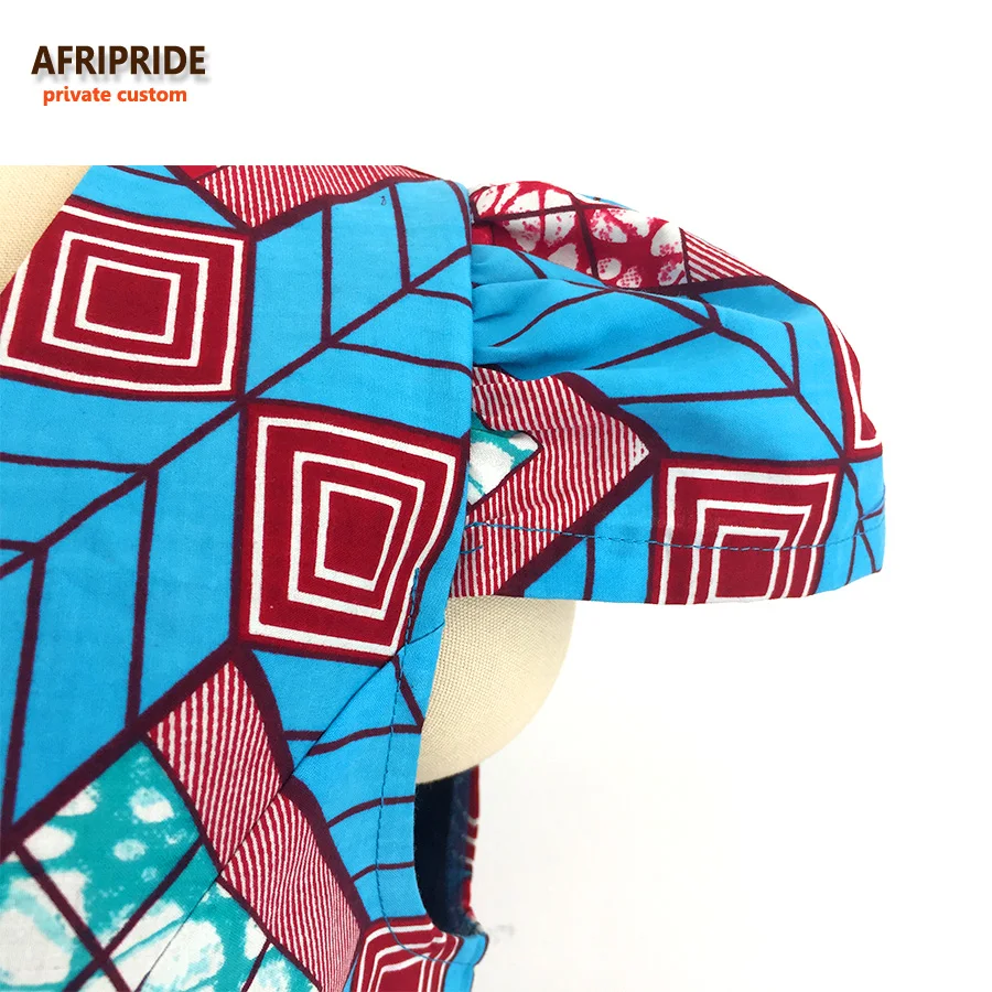 2019 fashion style african dress for women sexy U-neck short sleeve knee-length casual women cotton dress ankara print A722511