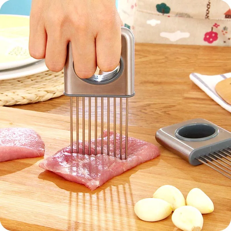 Из нержавеющей мяса Tenderizer инструмент держатель и резчик лука для удаления запаха и измельчитель фруктов режущее направляющее устройство Кухонные гаджеты не более вонючая рука