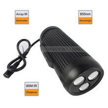 Светодиодный ИК-монитор 850nm 3800 mW 15 градусов видимый свет 80 M CCTV камера осветитель