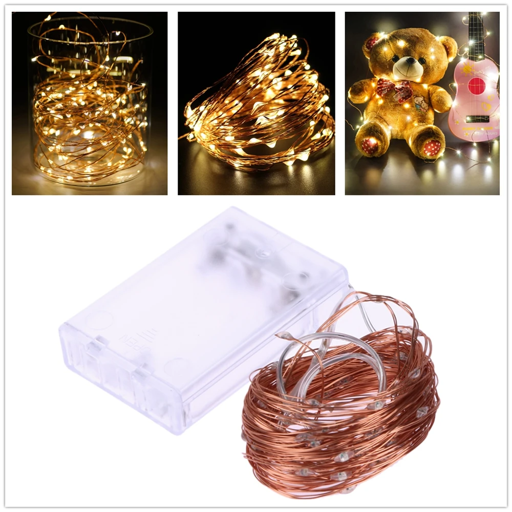 

Led Strings light 5M 50LED Copper Wire 3XAA Battery Operated Christmas Wedding Party Decoration LED String Fairy Lights