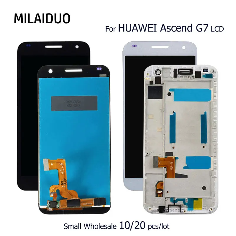 

10/20 pcs/lot LCD Display For HUAWEI Ascend G7 Touch Screen Digitizer Assembly Replacement Parts Original with Frame 5.5
