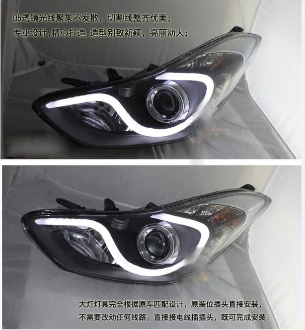 HID, 2012~, автостайлинг, фары для HUNDAI Elantra, Solaris, accent, Elantra, Genesis, i10, i20, santa fe, lantra; Elantra Головной фонарь