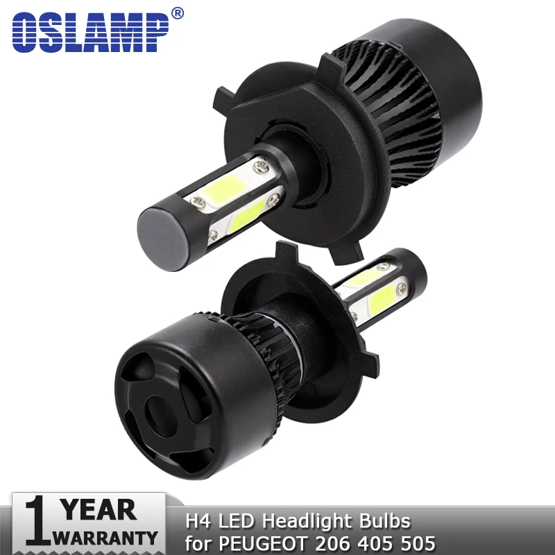 

Oslamp 4 Side H4 Hi lo Beam LED Headlight Bulb 100W 10000lm Car Light Bulbs 12v 24v Auto Led Headlamp for PEUGEOT 206 405 505