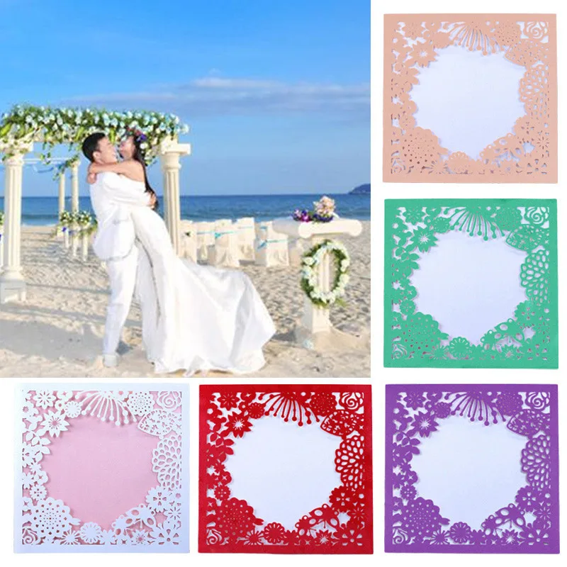  10PCS Elegant Wedding Invitations Cards Delicate Carved Invitation Cards postcard for Wedding Party - 32846332850