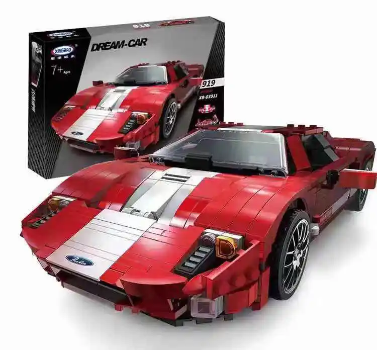 Xingbao 03011 Red Phantom Creator speed Champions Mustangs GTR Forrd GT500 строительные блоки автомобиль подарки модель игрушки 919 шт