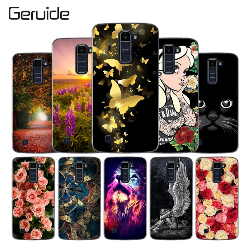 

Geruide Soft Paint Case For LG K10 K 10 K420N M2 K410 K430DS F670 Dual Case Back Cover for LG K10 5.3" Silicone Cover Back Bag