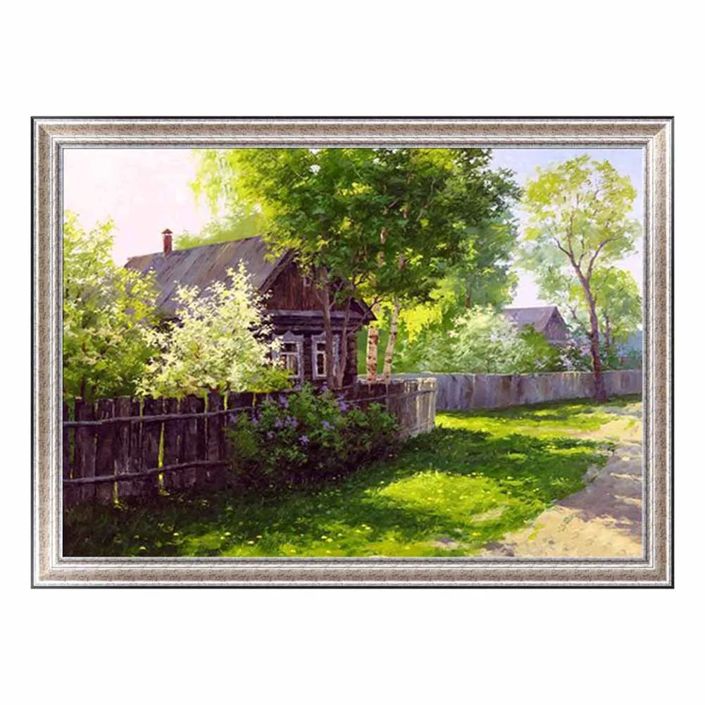 

1 pc No Frame Landscapes DIY 5d Dimond Painting Beading Kits Mosaic Drawings Coloring By Numbers Landscape Painting