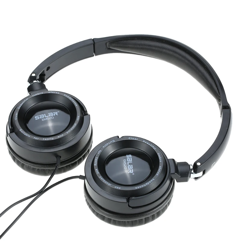 Salar EM520 Hifi Headphones 3.5mm Foldable Headphone Adjustable Earphones Deep Bass Gaming Headset For PC Phones Mp3