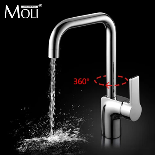 Cheap Square Kitchen Faucet Single Handle for Kitchen Sink Mixer Tap Chrome Finish