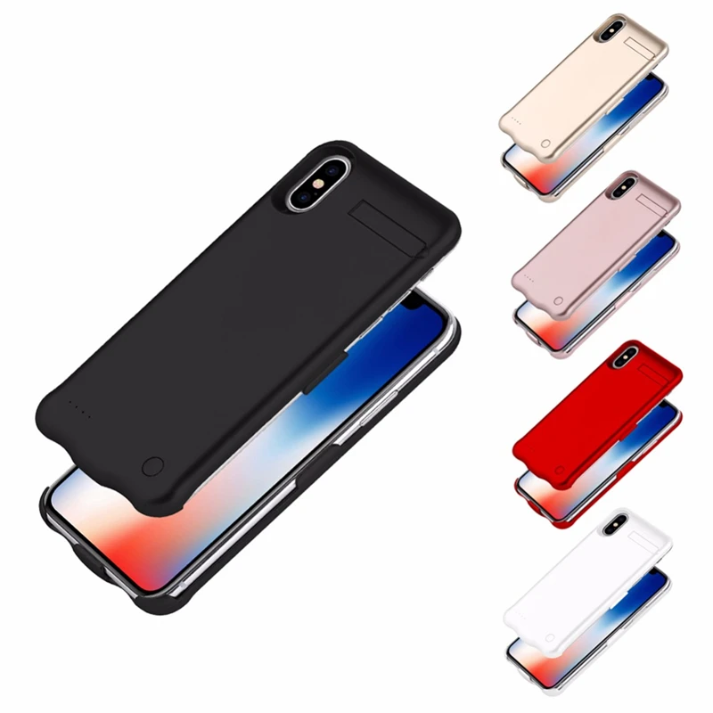 Ультратонкий портативный чехол для зарядки аккумулятора 5200 мАч iPhone X внешнего