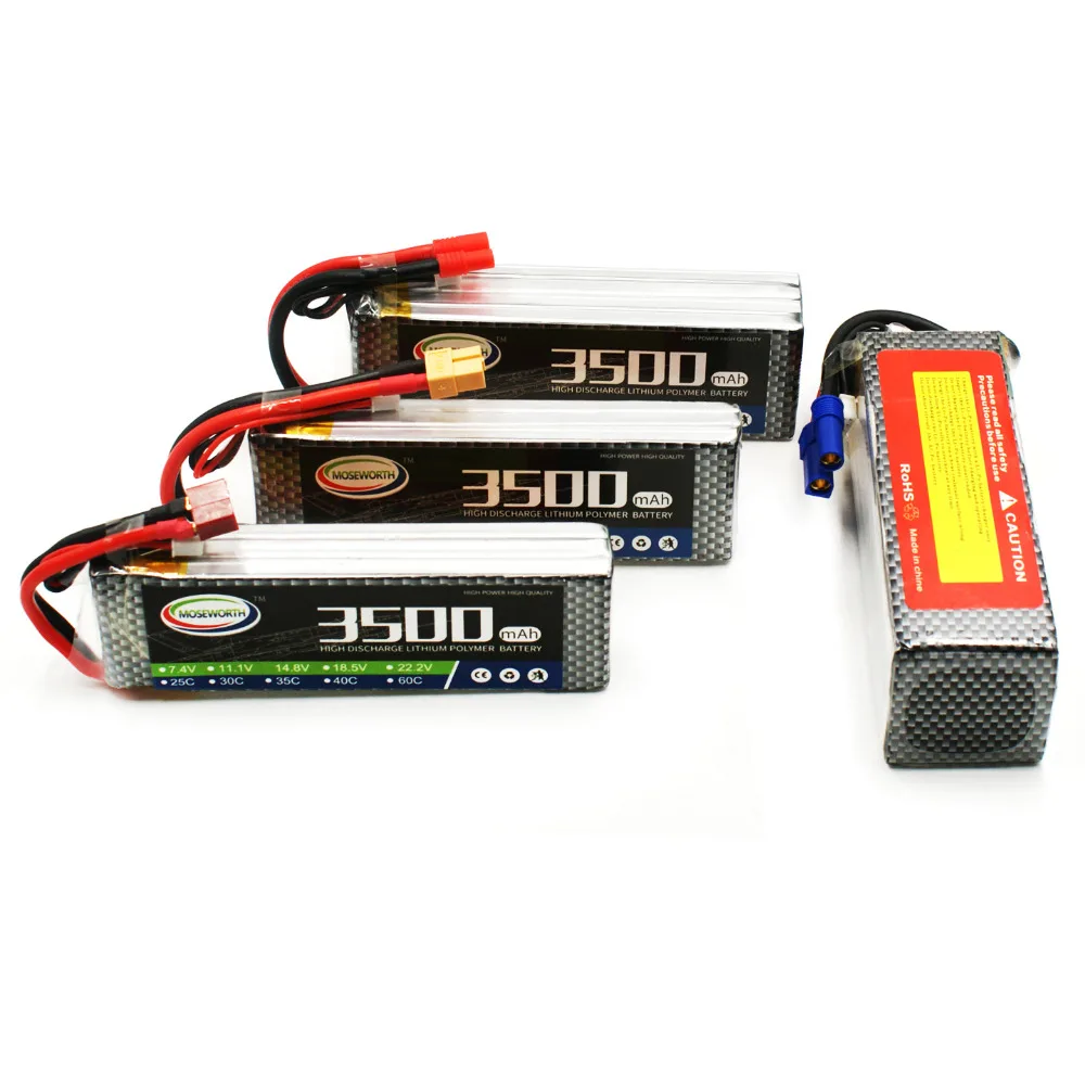 Батарея Lipo 4S 14,8 V 3500mAh 30C для радиоуправляемых игрушек, Радиоуправляемый вертолет, Дрон, летательный аппарат, Квадрокоптер, лодка, автомобиль, самолет, батарея Lipo