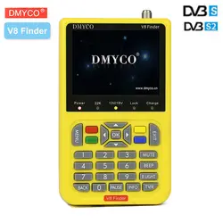 Dmyco V8 спутниковую искатель DVB-S2 Full HD 1080 P цифровой спутниковый MPEG2 MPEG4 lnb спутниковый измеритель Satfinder с 3000mA Батарея