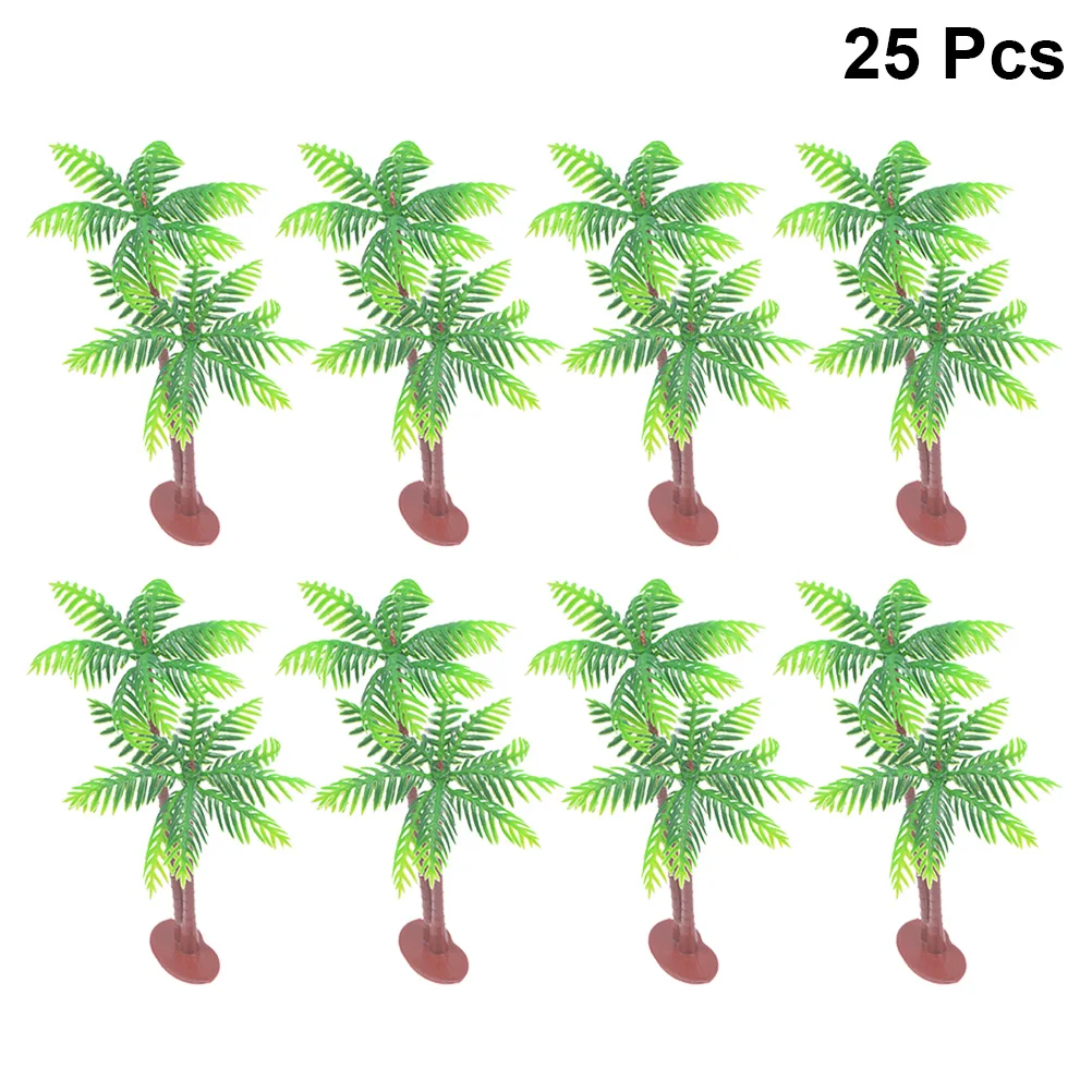 

25pcs 8cm Coconut Palm Tree Landscape Micro Simulation Decoration Model Tree For Party Favors Decoration Cake Topper Ornaments
