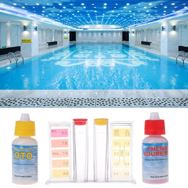 

1 Set PH Chlorine Water Quality Test Kit Swimming Pool Aquarium Accessory Tester-M15