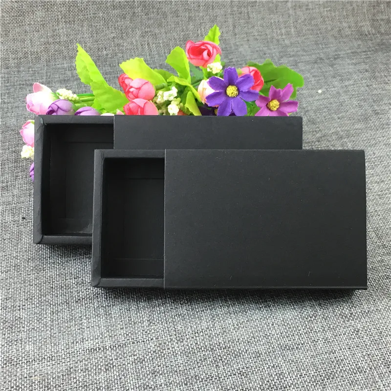 

10Pcs/Lot Handmade Kraft Paper Drawer Boxes for Jewelry Carrying Cases Wedding Candy Packing Gifts box Various Styles Customized