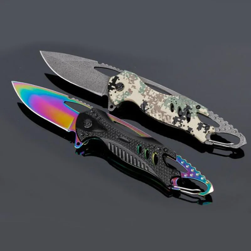 

Pocket Camouflage Stonewash / Color Titanium Folding Knife Tactical Combat Knives with Belt Clip Outdoor Camping Survival Tool