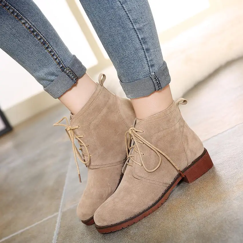 Botines piso con los zapatos planos del tobillo de arranque mujer  encantadora más nuevo 2015 tacones altos mujer botas casuales botines de  plataforma|boots thigh|booties ankle bootsboot accessories - AliExpress
